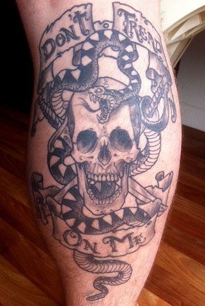 This wicked tattoo belongs to David Morris in Northern California