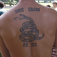 Don't Tread on Me snake tattoo