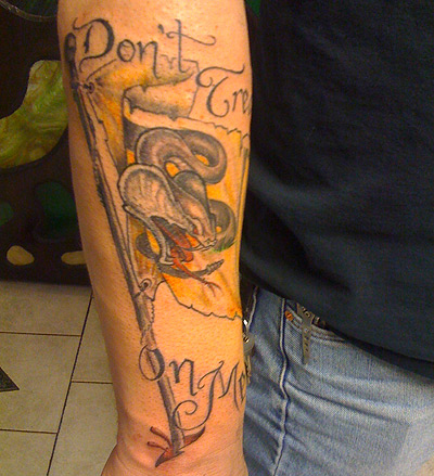 Don't Tread on Me cobra tattoo Rick Beedle from Tucson Arizona one of my